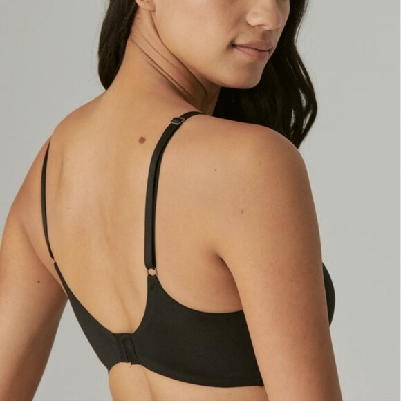 Lucky Brand V-neck Adjustable Strap Padded Bra Black Size Medium - Picture 2 of 6